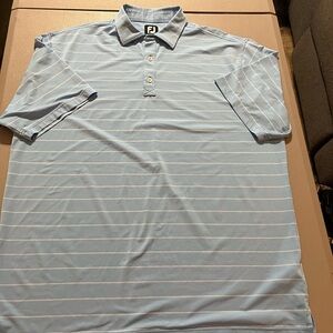 COPY - FootJoy Men's Light Blue Striped Polo Shirt XL
